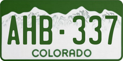 CO license plate AHB337