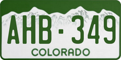 CO license plate AHB349