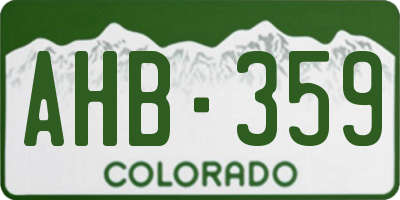 CO license plate AHB359