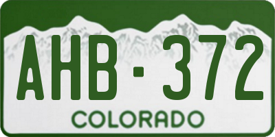 CO license plate AHB372