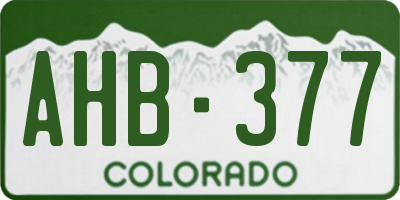 CO license plate AHB377