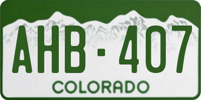 CO license plate AHB407