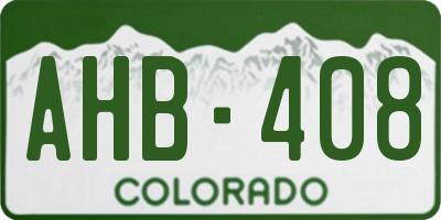 CO license plate AHB408