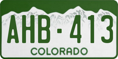 CO license plate AHB413