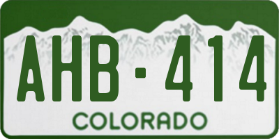 CO license plate AHB414