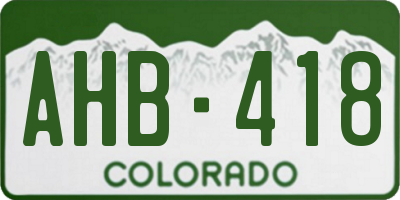 CO license plate AHB418