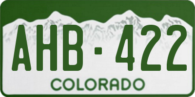 CO license plate AHB422