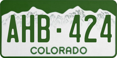 CO license plate AHB424