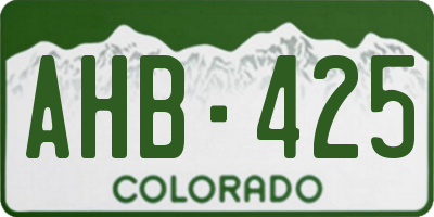 CO license plate AHB425