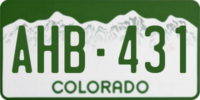 CO license plate AHB431