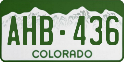 CO license plate AHB436