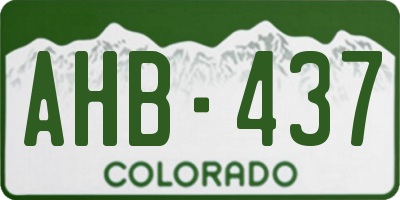 CO license plate AHB437