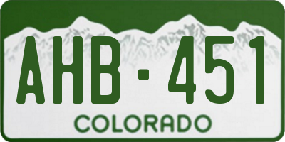 CO license plate AHB451