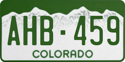 CO license plate AHB459