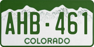 CO license plate AHB461