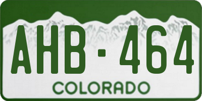 CO license plate AHB464