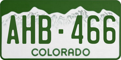 CO license plate AHB466