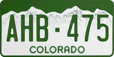 CO license plate AHB475