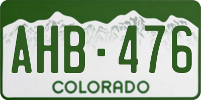 CO license plate AHB476