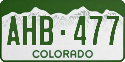 CO license plate AHB477