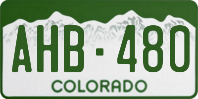 CO license plate AHB480
