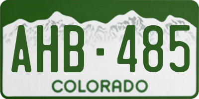 CO license plate AHB485