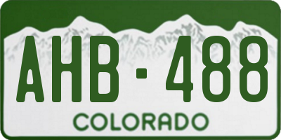 CO license plate AHB488