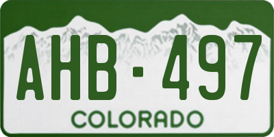 CO license plate AHB497