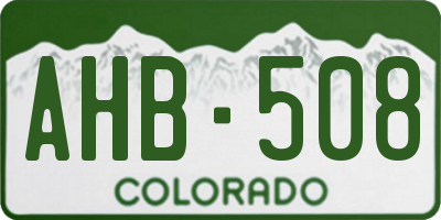 CO license plate AHB508