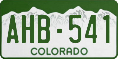 CO license plate AHB541