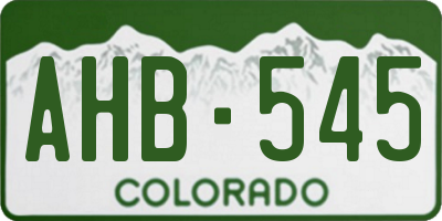 CO license plate AHB545