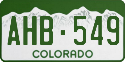 CO license plate AHB549