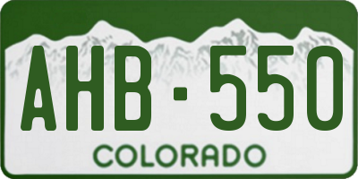 CO license plate AHB550