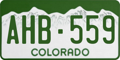 CO license plate AHB559