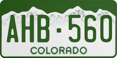 CO license plate AHB560