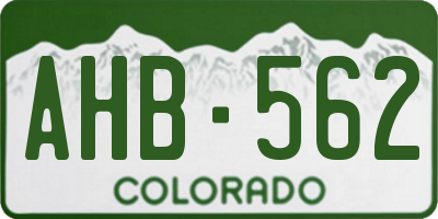 CO license plate AHB562
