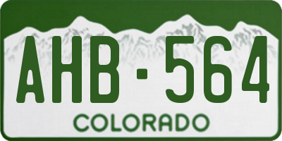 CO license plate AHB564