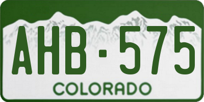 CO license plate AHB575