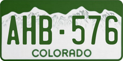 CO license plate AHB576