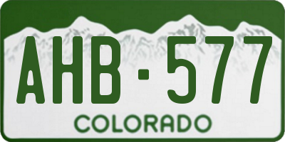 CO license plate AHB577