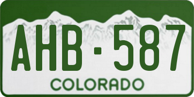 CO license plate AHB587