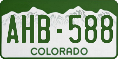 CO license plate AHB588