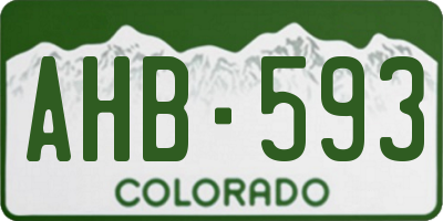 CO license plate AHB593