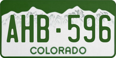 CO license plate AHB596