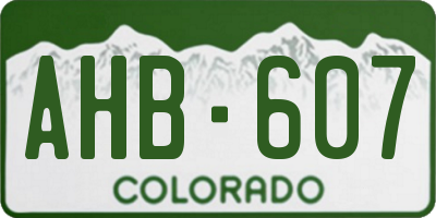 CO license plate AHB607