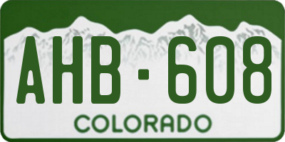 CO license plate AHB608