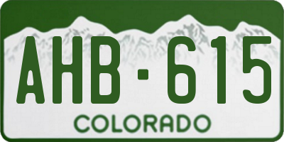 CO license plate AHB615