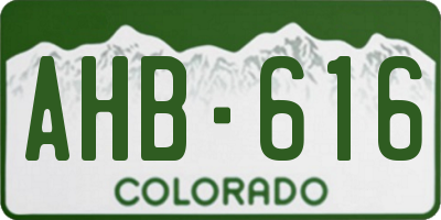 CO license plate AHB616