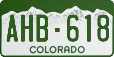 CO license plate AHB618
