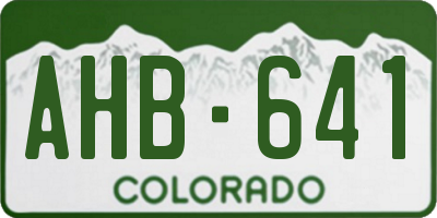 CO license plate AHB641